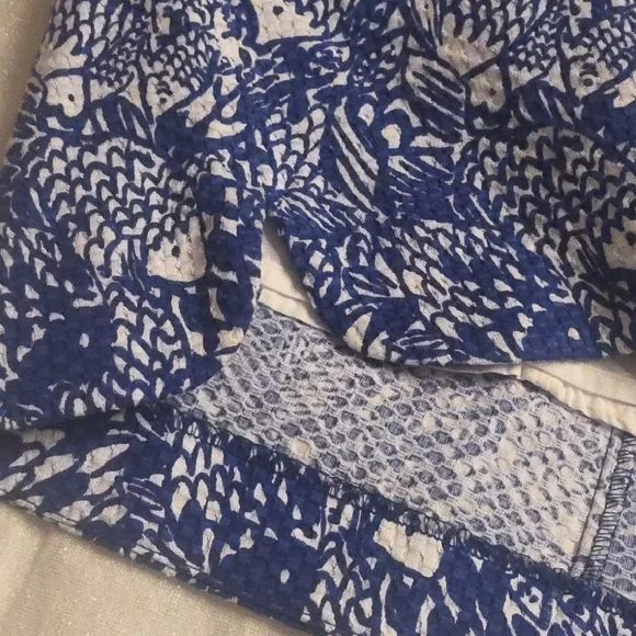 Lilly Pulitzer Blue Floral Mini Dress with White Lace Stripe - Picture 10 of 16